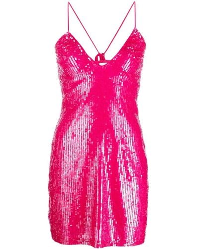 P.A.R.O.S.H. Sequin-embellished Mini Dress - Pink