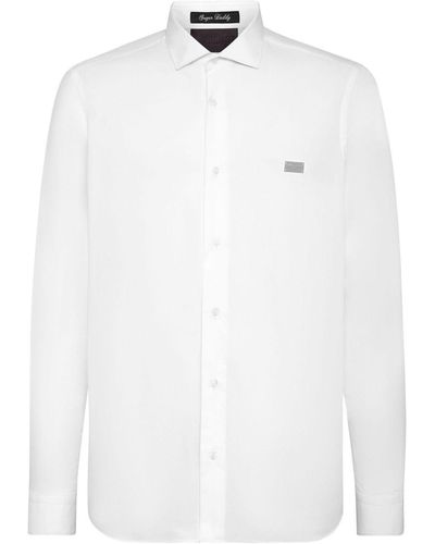 Philipp Plein Sugar Daddy Skull-embellished Cotton T-shirt - White