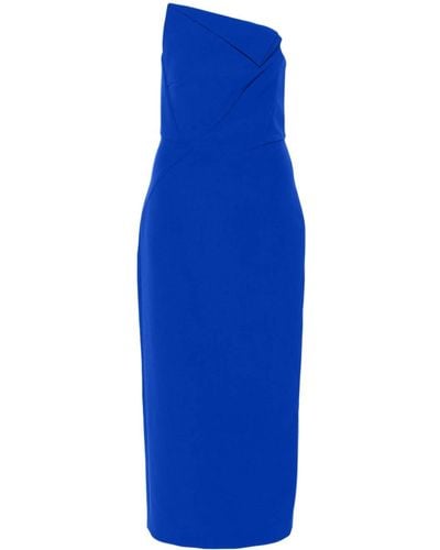 Roland Mouret Strapless Midi Dress - Blue