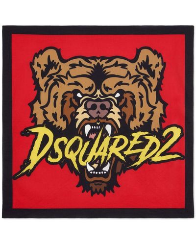 DSquared² Horror Cotton Scarf - Red