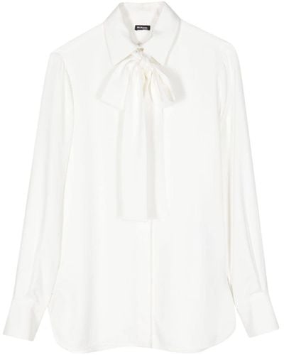 Kiton Pussy-bow Button Shirt - White