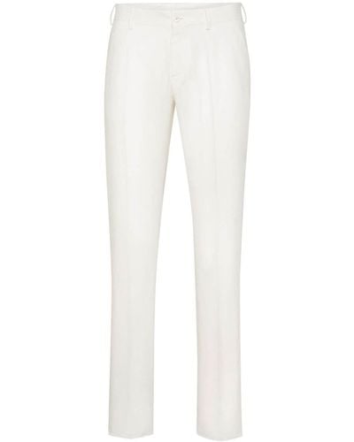 Philipp Plein Linen Tailored Trousers - White