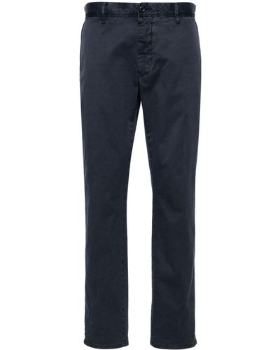 Incotex Tapered-leg cotton chino trousers - Blau
