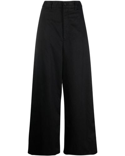 Balenciaga Drop-crotch Wide-leg Trousers - Black