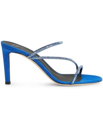 Giuseppe Zanotti Julianne Suede Strappy Sandals - Blue