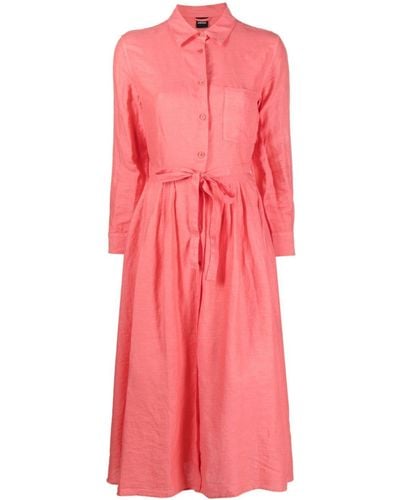 Aspesi Long-sleeve Midi Shirt Dress - Pink