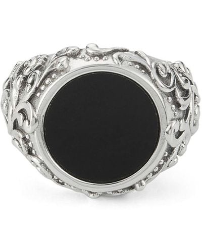 Emanuele Bicocchi Arabesque Ring Met Onyx - Zwart