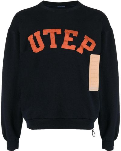 4SDESIGNS Utep-print Cotton Sweatshirt - Black