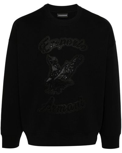 Emporio Armani Sweater Met Logopatch - Zwart