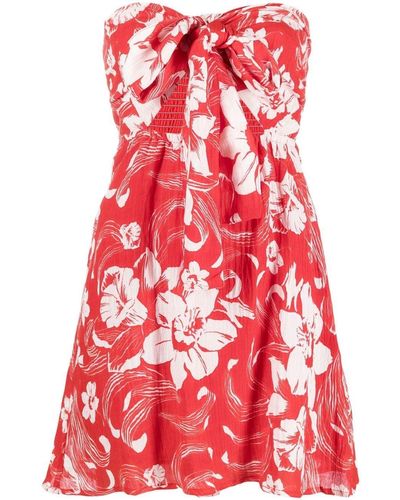 Faithfull The Brand Floral-print Mini Dress - Red