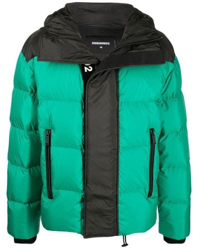 DSquared² Zip-pockets Hooded Padded Jacket - Green