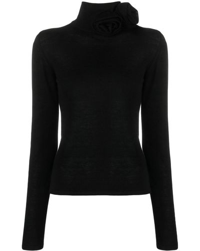 Blumarine フローラル セーター - ブラック