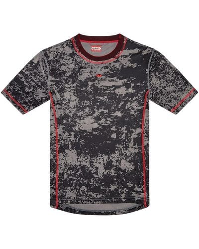 DIESEL T-shirt Amtee Gael camouflage jacquard - Nero