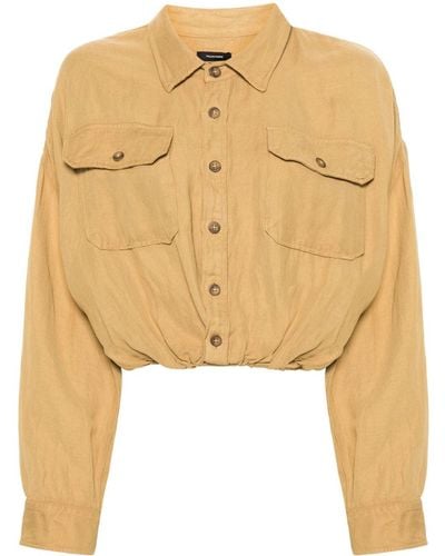 R13 Elasticated-hem twill shirt - Natur