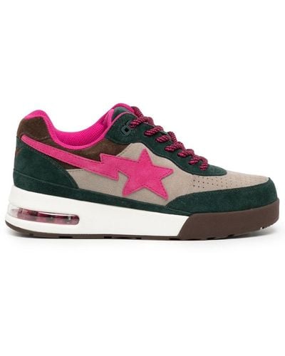 A Bathing Ape Side Star-patch Low-top Trainers - Green