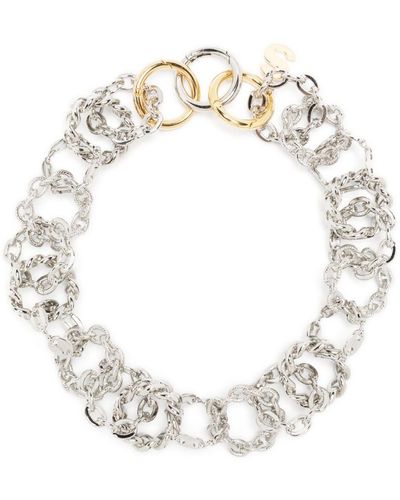 Sacai Polished-finish Chain-link Necklace - White