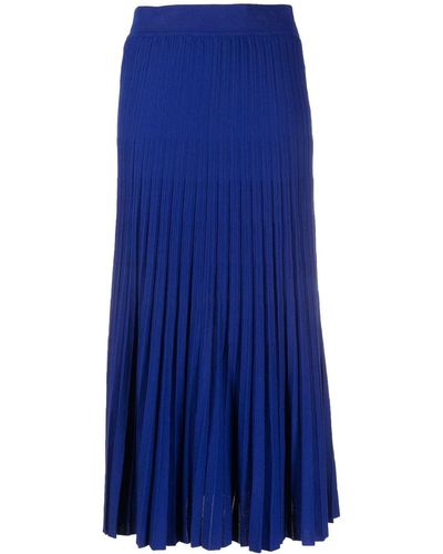 P.A.R.O.S.H. Pleated Midi Skirt - Blue