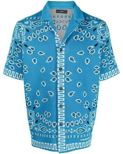 Alanui Overhemd Met Bandana Print - Blauw