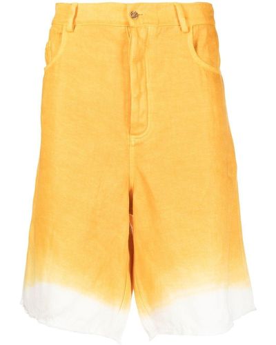 Nick Fouquet Two-tone Knee-length Linen Shorts - Yellow