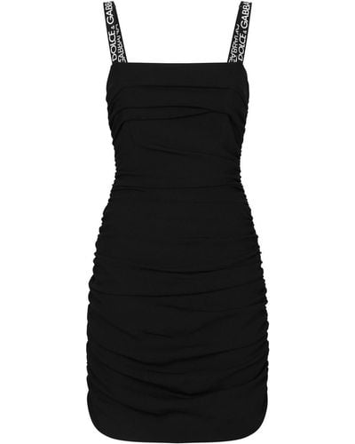 Dolce & Gabbana Draped-detail Sleeveless Minidress - Black