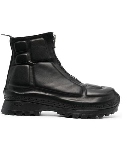 Guidi Zip-front Leather Ankle Boots - Black