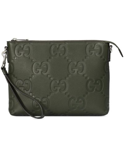 Gucci Sacoche en cuir à motif Jumbo GG - Vert