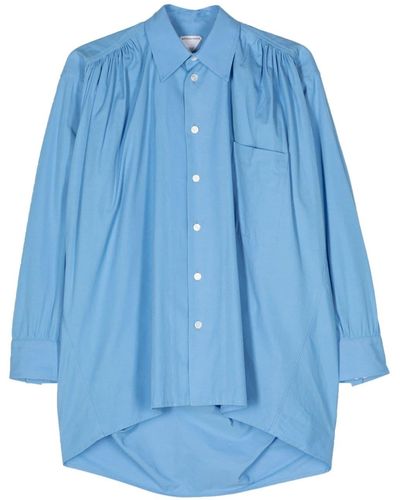 Bottega Veneta Compact Ruched-detail Shirt - Blauw