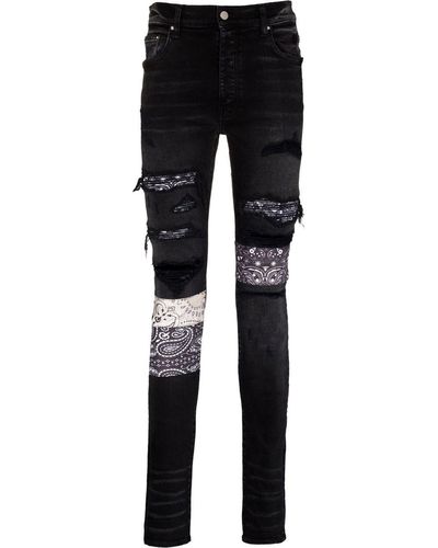 Amiri Skinny-Jeans mit Bandana-Print - Schwarz