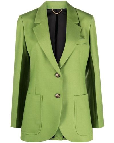 Victoria Beckham Blazer con solapa de muesca y botones - Verde