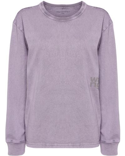 Alexander Wang Logo-appliqué Cotton T-shirt - Purple
