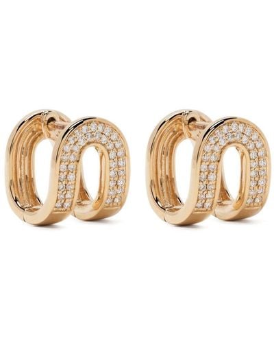 Dana Rebecca 14kt Yellow Gold Nana Bernice Reversible Huggies Diamond Earrings - Metallic