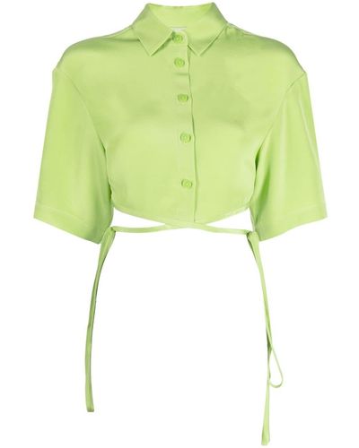 Christopher Esber Cropped Tie-fastening Shirt - Green