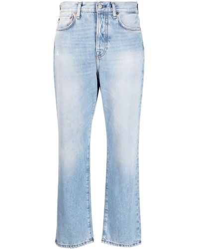 Acne Studios Jeans crop Mece a vita alta - Blu