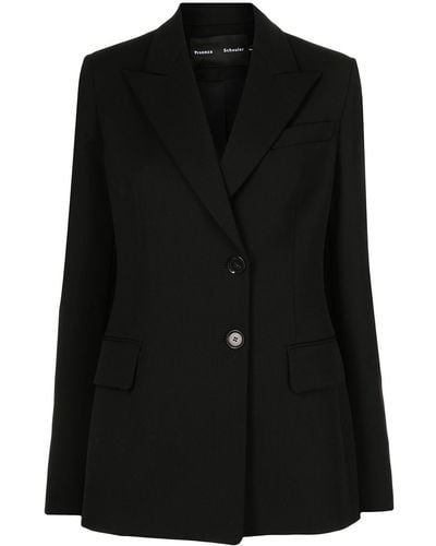 Proenza Schouler Blazer en laine à simple boutonnage - Noir