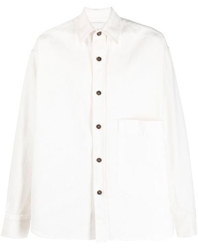 Studio Nicholson Long-sleeved Organic Cotton Shirt - White