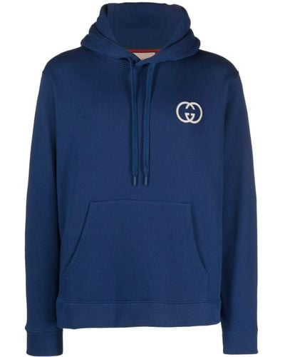 Gucci Hoodie Met GG Logo - Blauw
