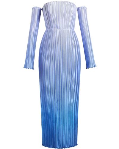 L'idée Vestido de fiesta Gatsby plisado - Azul
