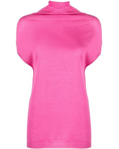 Rick Owens Short-sleeve Virgin Wool Top - Pink