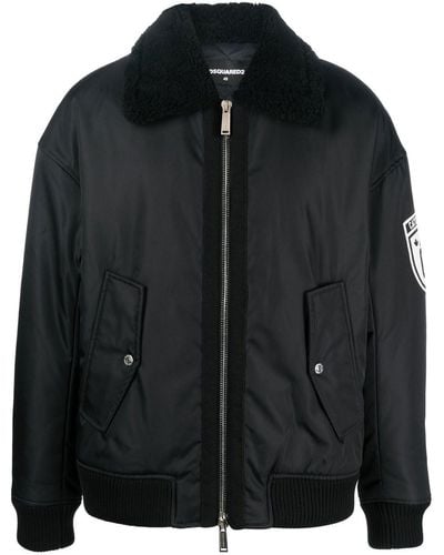 DSquared² Logo-print bomber jacket - Negro
