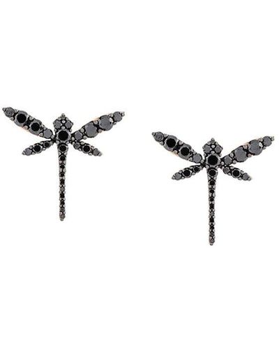 Anapsara Mini Dragonfly Earrings - Black