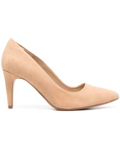 Clarks 75mm Laina Rae Suede Court Shoes - Natural