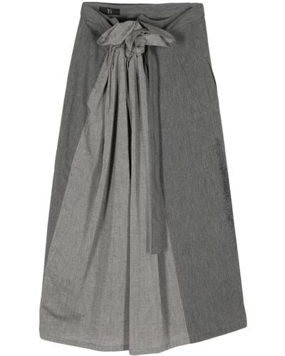 Y's Yohji Yamamoto Printed midi skirt - Grigio