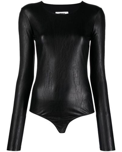 MM6 by Maison Martin Margiela Long Sleeve Bodysuit - Black