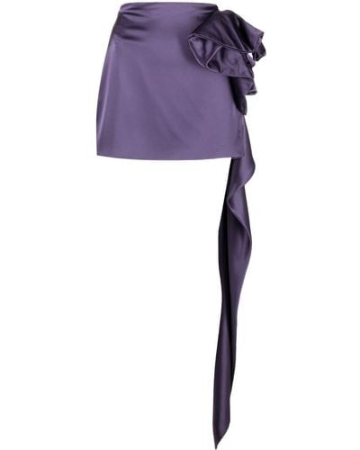 Concepto Applique-detail Satin-finish Skirt - Purple