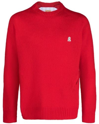 Undercover Logo-patch Wool Jumper - Red