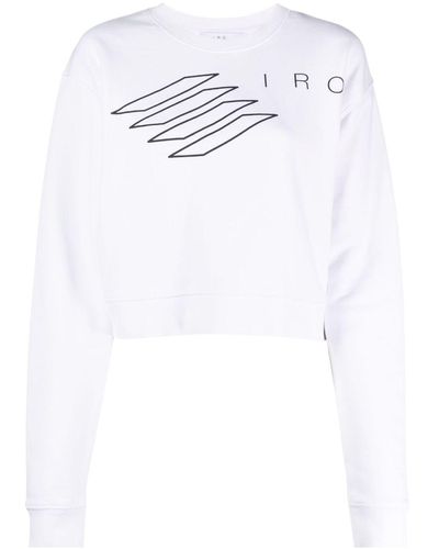 IRO Cropped-Sweatshirt mit Logo-Print - Weiß
