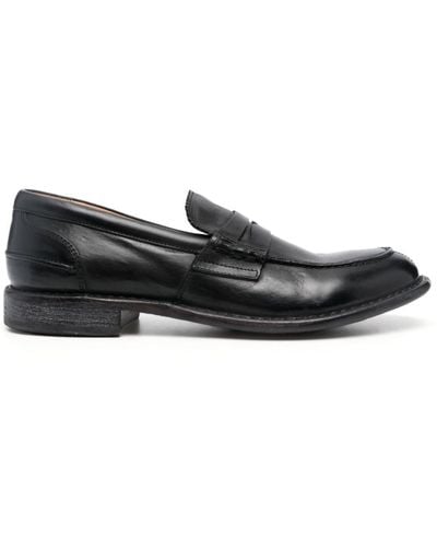 Moma Penny-slot Leather Loafers - Black