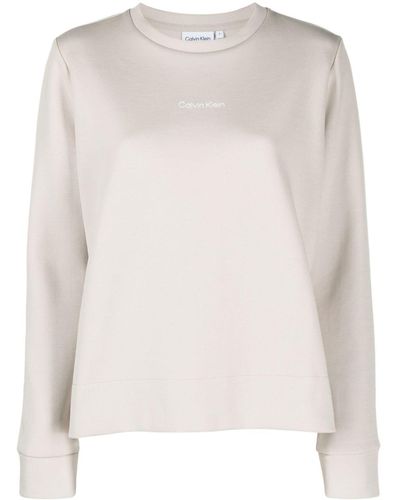 Calvin Klein Sweat en coton à mini logo - Blanc