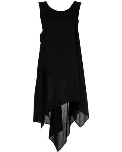 Yohji Yamamoto Asymmetric Cotton Dress - Black