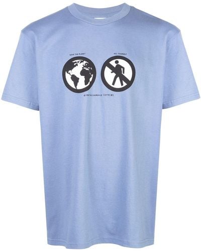 Supreme T-shirt à imprimé Save The Planet - Bleu